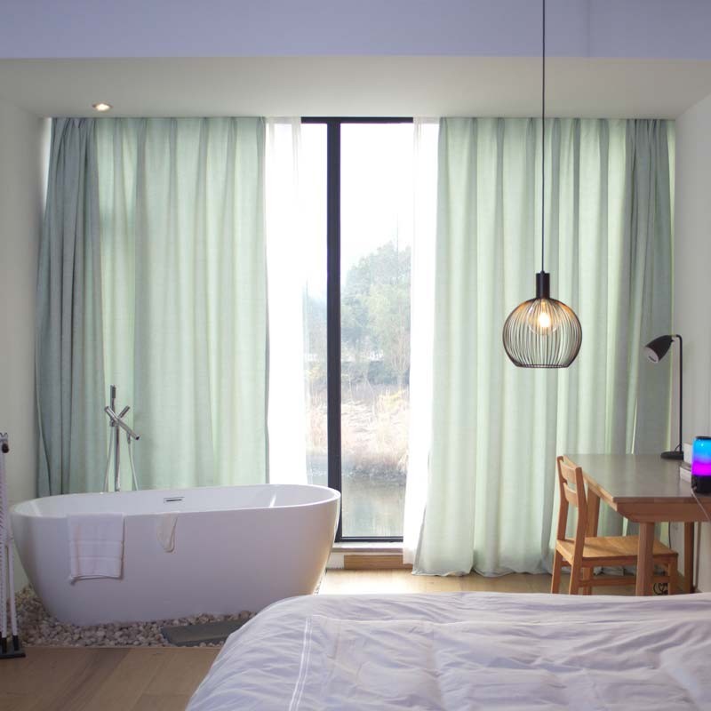 Japansk Enkel Gardin Måttbeställd Gardin Enfärgad Chenille Tjock Termisk Gardin Sovrum Vardagsrum