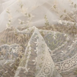 Dekorativ Transparent Gardin Måttbeställd Gardin Växt Broderad Tyll Vardagsrum Sovrum