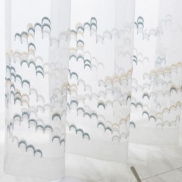 Broderade Tyllgardiner I Voile-Organza För Vardagsrum/Sovrum
