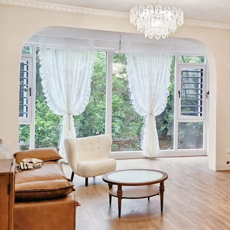 Broderad Transparent Gardin, Måttbeställd Gardin, Vita Tyllgardiner För Vardagsrum, Sovrum