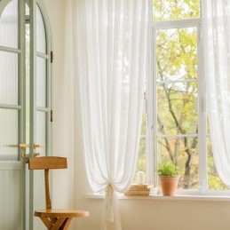 Moderna Vita Skira Gardiner I Tyll För Vardagsrum Och Sovrum