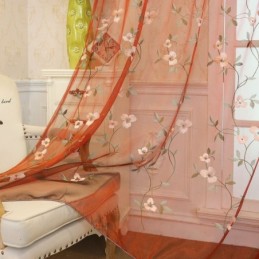 Skir Gardin I Pastellstil, Måttbeställd, Gardin, Fräsch Ventilation, Broderad, Vardagsrum