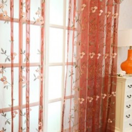 Skir Gardin I Pastellstil, Måttbeställd, Gardin, Fräsch Ventilation, Broderad, Vardagsrum