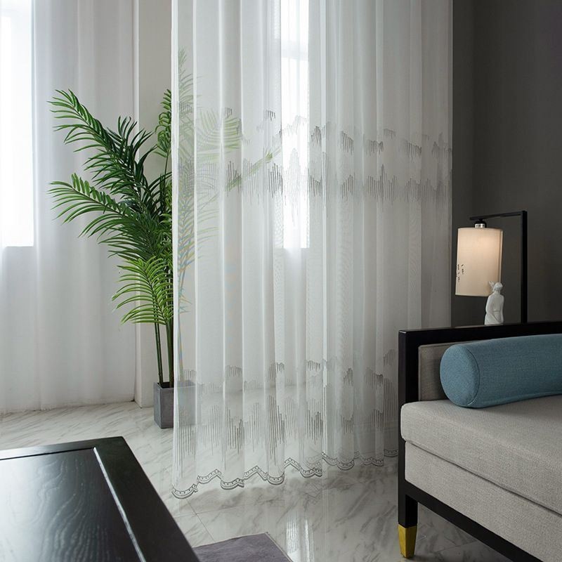 Dekorativa Transparenta Gardiner, Måttbeställda Gardinlinjer, Broderade Tyllgardiner, Vardagsrum, Sovrum