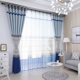 Nordisk Mörkläggningsgardin Måttbeställd Gardin Ränder Tryckt Sovrum