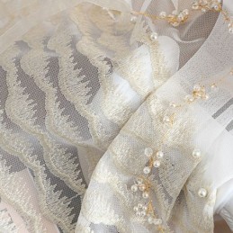 Andningsbar Transparent Gardin, Måttbeställd Gardin, Dekorativ Tyllvoile För Vardagsrum, Europeisk