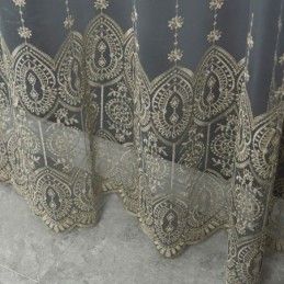 Geometrisk Tyllgardin Måttbeställd Gardin Nordisk Broderad Delikat Fönstergardin Tenda