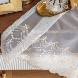 Blommiga Tyllgardiner Vita Voile Transparenta För Vardagsrum