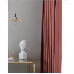 Minimalistisk Röd Flanellgardin, Måttbeställd, Enfärgad Tyg, Vardagsrumssovrum