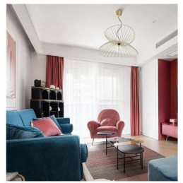 Minimalistisk Röd Flanellgardin, Måttbeställd, Enfärgad Tyg, Vardagsrumssovrum