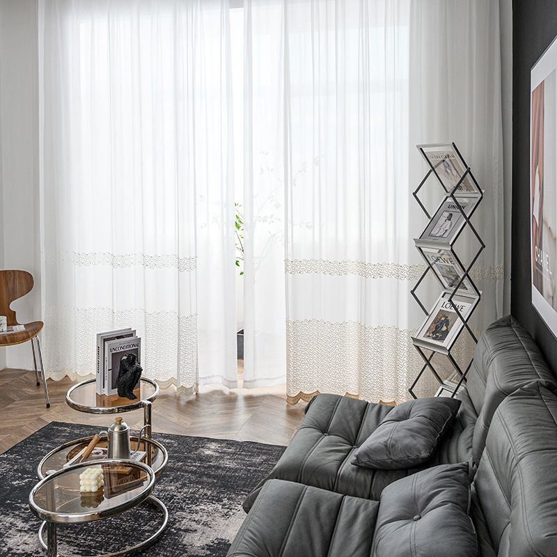 Broderade, Skira Tyllgardiner, Transparenta Draperier, Cortinas För Vardagsrum