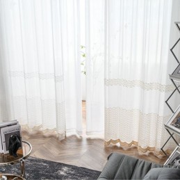 Broderade, Skira Tyllgardiner, Transparenta Draperier, Cortinas För Vardagsrum