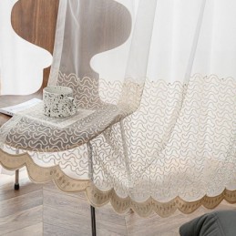 Broderade, Skira Tyllgardiner, Transparenta Draperier, Cortinas För Vardagsrum
