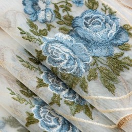 Blommig Fönstergardin Måttbeställd Gardin Broderad Tyll För Vardagsrum