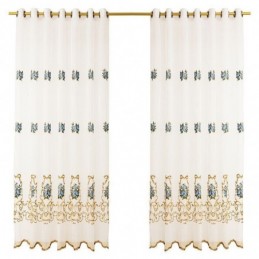 Blommig Fönstergardin Måttbeställd Gardin Broderad Tyll För Vardagsrum