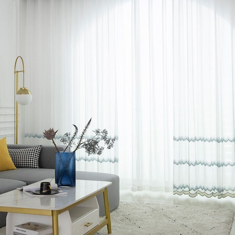 Skira Gardiner Måttbeställda Gardinblad Broderade Tyllgardiner För Sovrum