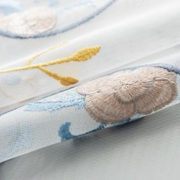 Broderade, Skira Tyllgardiner, Blommig Voilegardin, Måttbeställd Gardin För Vardagsrum