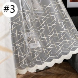 Broderad Transparent Gardin I Europeisk Stil, Måttbeställd Gardin I Tyll, Lyxiga Voilegardiner För Vardagsrum