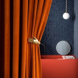 Orange Flanellgardin...