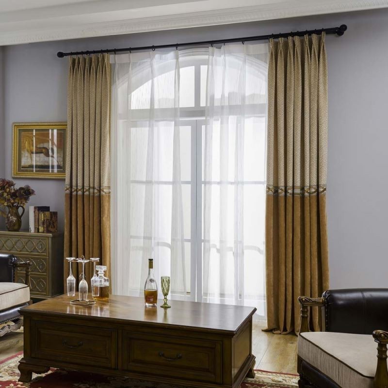 Modern Chenillegardin, Måttbeställd, Enkel Skarvning, Jacquard, Vardagsrums- Och Sovrumstyg