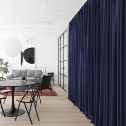 Mörkblå Flanellgardiner...