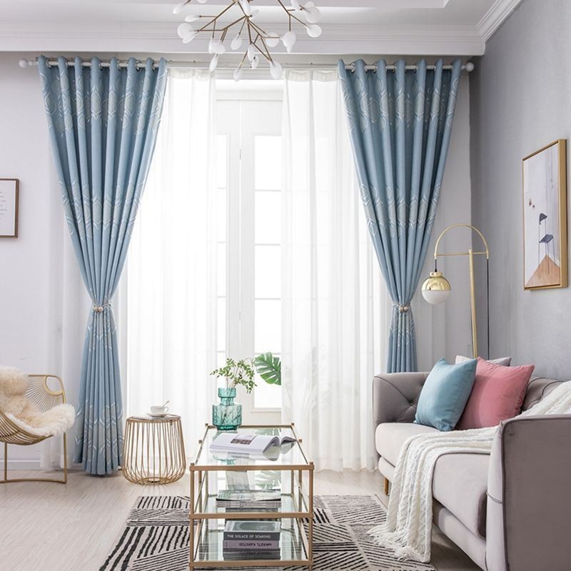 Modern Mörkläggningsgardin Måttbeställd Jacquardgardin För Vardagsrum/Sovrum