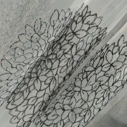 Andningsbar Transparent Gardin Måttbeställd Gardin Blomkluster Broderad Vardagsrum