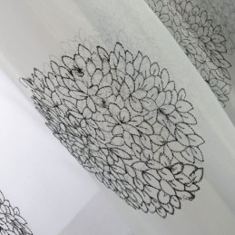 Andningsbar Transparent Gardin Måttbeställd Gardin Blomkluster Broderad Vardagsrum