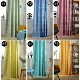 Abstrakt Halvmörkläggningsgardin Måttbeställd Gardin Med Bikakemönster Och Broderi I Vardagsrummet