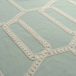 Abstrakt Halvmörkläggningsgardin Måttbeställd Gardin Med Bikakemönster Och Broderi I Vardagsrummet