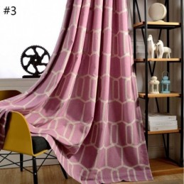 Abstrakt Halvmörkläggningsgardin Måttbeställd Gardin Med Bikakemönster Och Broderi I Vardagsrummet