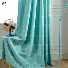 Abstrakt Halvmörkläggningsgardin Måttbeställd Gardin Med Bikakemönster Och Broderi I Vardagsrummet