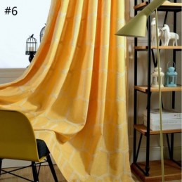 Abstrakt Halvmörkläggningsgardin Måttbeställd Gardin Med Bikakemönster Och Broderi I Vardagsrummet