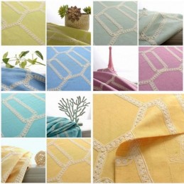 Abstrakt Halvmörkläggningsgardin Måttbeställd Gardin Med Bikakemönster Och Broderi I Vardagsrummet