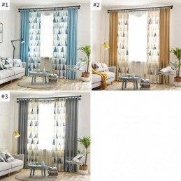 Nordisk Halvmörkläggningsgardin Måttbeställd Gardin Triangelmönster Vardagsrum