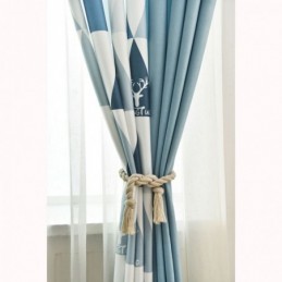 Nordisk Halvmörkläggningsgardin Måttbeställd Gardin Triangelmönster Vardagsrum