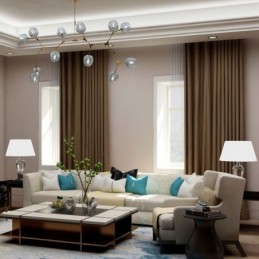 Enfärgad Mörk Kaffe Gardin...