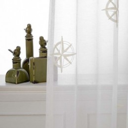 Modern, Transparent Gardin, Måttbeställd, Andningsbar, Stjärnbroderad, Vardagsrumsgardin