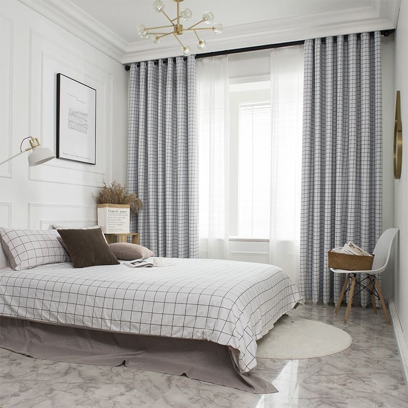 Rutig Mörkläggningsgardin Måttbeställd Rutmönster Geometrisk För Sovrum Vardagsrum