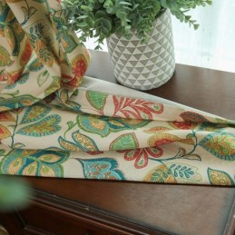 Amerikansk Retrogardin Måttbeställd Gardin Abstrakt Blomtryck Sovrum Vardagsrum Halvmörkläggande Tyg