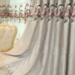 Hem Gardin Måttbeställd Gardin Europeisk Stil Blommig Broderi