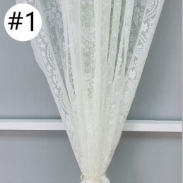 Vita Spetsgardiner I Transparent Material Till Vardagsrummet