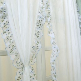 Moderna Jacquardgardiner Med Transparenta Ytor, Nordisk Fönsterbehandling För Vardagsrum