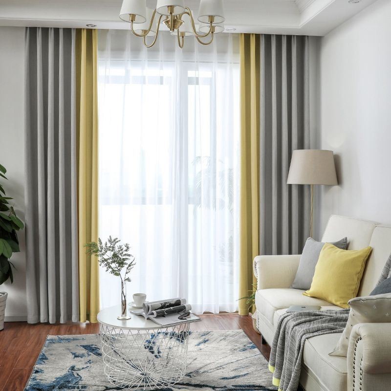 Nordisk Enfärgad Tjock Söm Mörkläggningsgardin Måttbeställd Gardinduk Vardagsrum Sovrum