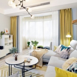 Nordisk Enfärgad Tjock Söm Mörkläggningsgardin Måttbeställd Gardinduk Vardagsrum Sovrum