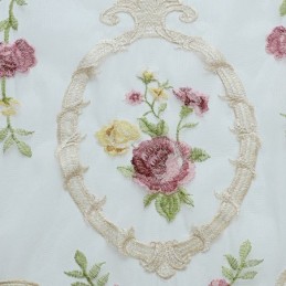 Broderad Tyllgardin I Europa, Måttbeställd, Blommig Voile, Transparent, Vardagsrum