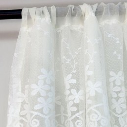 Modern Blommönstergardin Måttbeställd Gardin I Tyll, Transparent För Vardagsrum, Sovrum