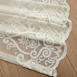 Broderade Transparenta Gardiner I Voile För Vardagsrum, Europeiska Fönster